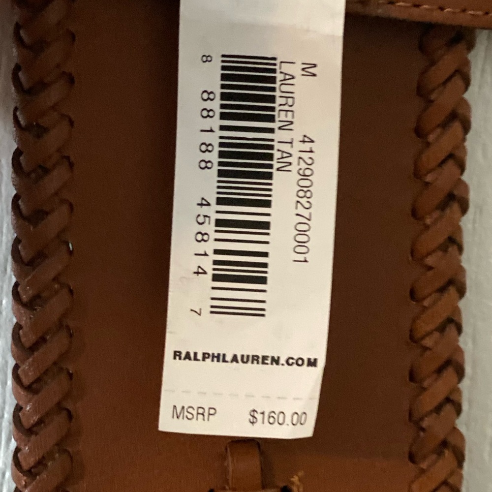 Ralph Lauren Women’s whipstitched wide leather belt. Medium- NWT 100% leather - Picture 5 of 8